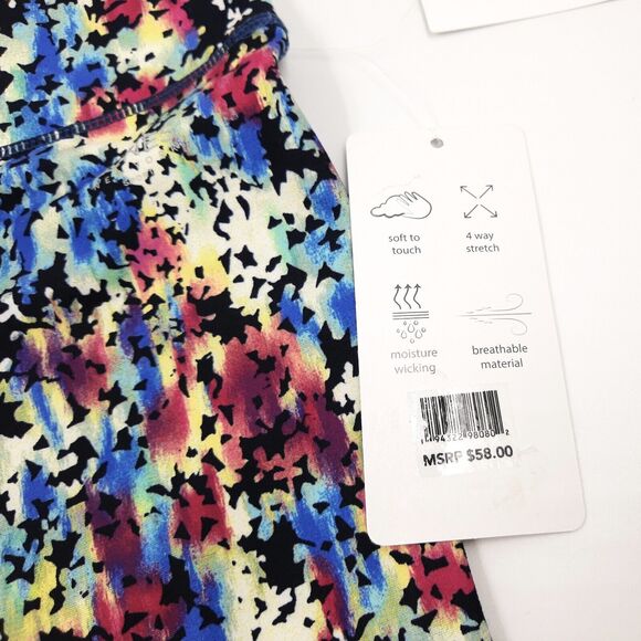 Jones New York Women Abstract Stream Sports Workout 7/8 Crop Leggings Size M - Picture 3 of 5